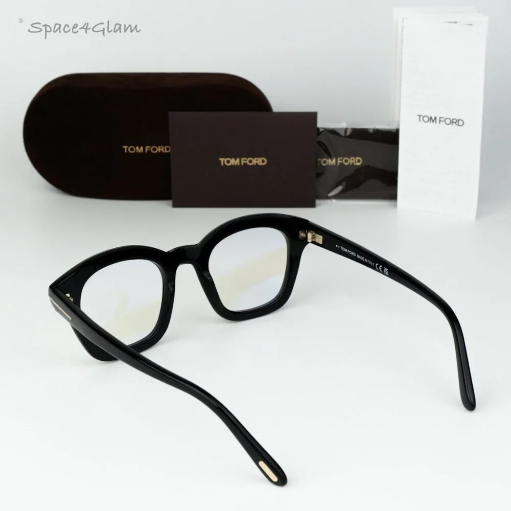 Tom Ford Women Eyeglasses Black Blue Light Block Square FT5961-B 001 BRAND NEW